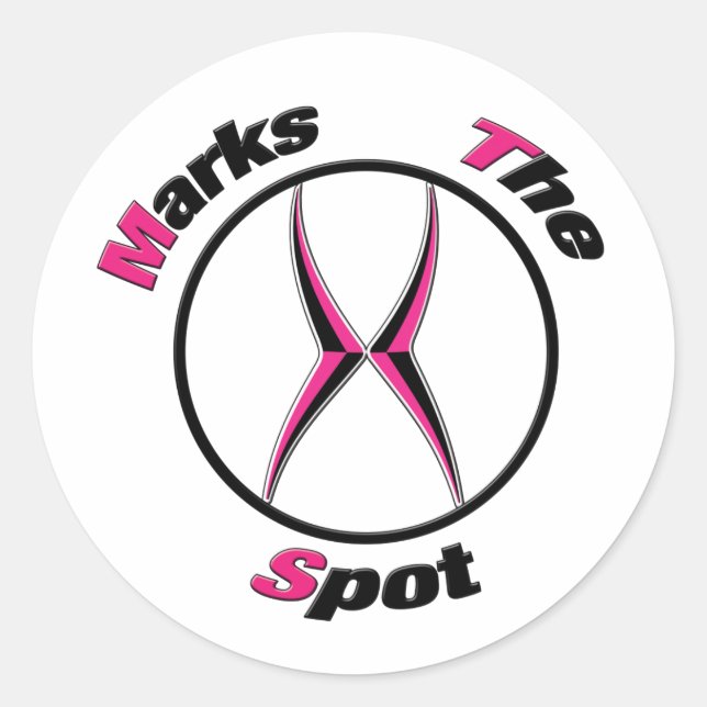 X marks the spot  classic round sticker (Front)