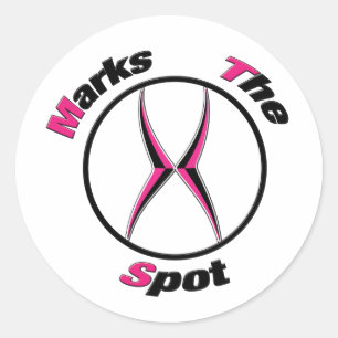 X marks the spot classic round sticker