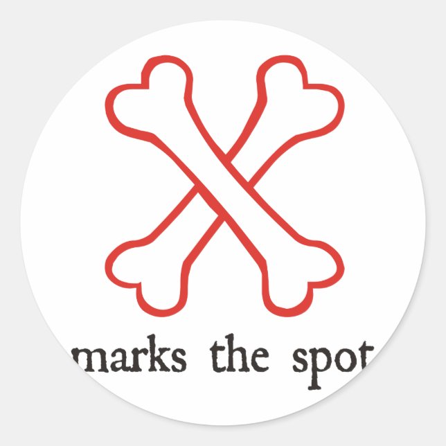 X Marks the Spot Classic Round Sticker (Front)