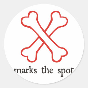 X Marks the Spot Classic Round Sticker