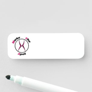 X marks the spot  name tag