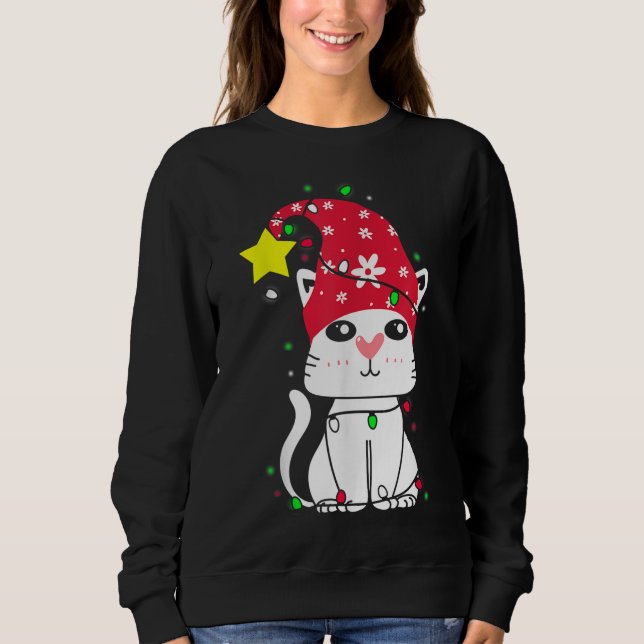 X-Mas Cat Tree, Xmas Pet Cats Love Owner Lovers Sweatshirt (Front)