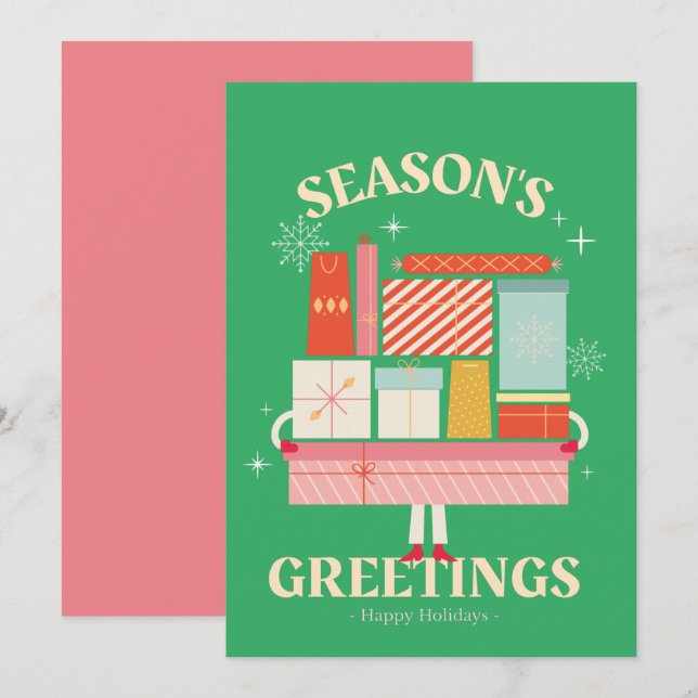 X-mas Gift Box surprise illustration  Card (Front/Back)