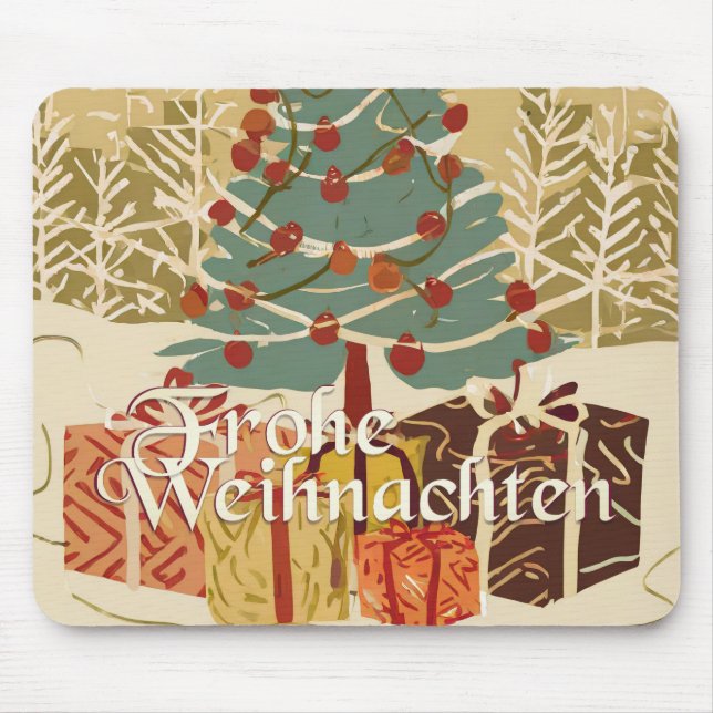 X-Mas Motiv, mit Geschenken unterm Weihnachtsbaum Mouse Pad (Front)