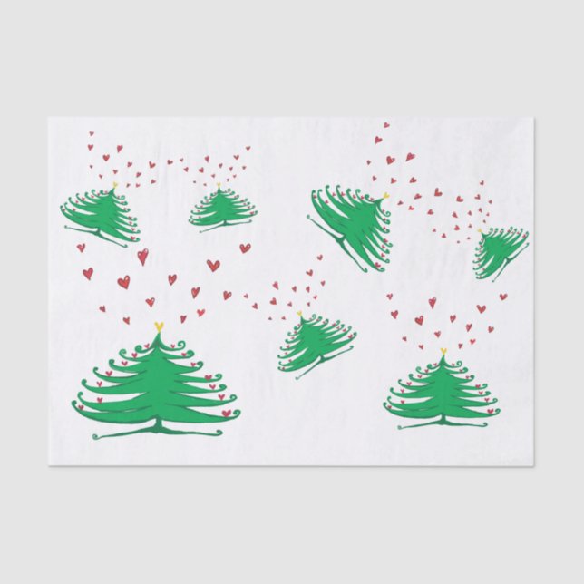 X-mas pine tree Tissue Paper - 15 gsm (10lb) (Front)