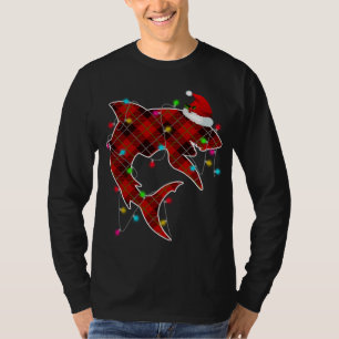 X-Mas Shark Ocean Sea Fish Christmas Lights Whale T-Shirt