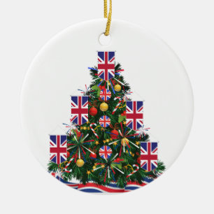 X-mas ugly sweaters for all of your British family Ceramic Ornament