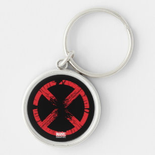 X-Men   Cracked Red and Black X Icon Key Ring