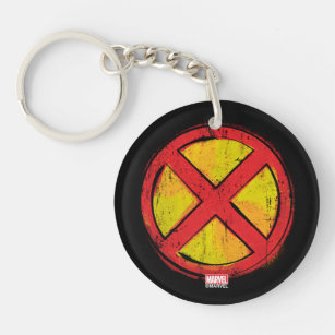 X-Men   Red and Yellow Spraypaint X Icon Key Ring