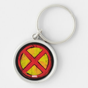 X-Men   Red and Yellow Spraypaint X Icon Key Ring