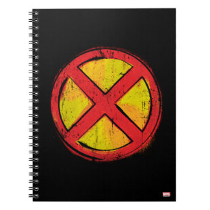 X-Men   Red and Yellow Spraypaint X Icon Notebook