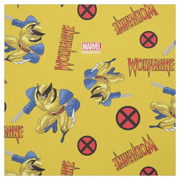 Classic XMen Wolverine Slash Pattern Fabric Zazzle