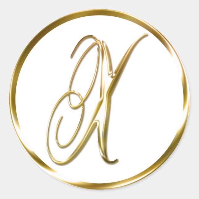 X Monogram Faux Gold Envelope Or Favour Seal (Front)
