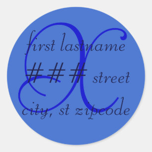 "X" monogram return address label - personalise