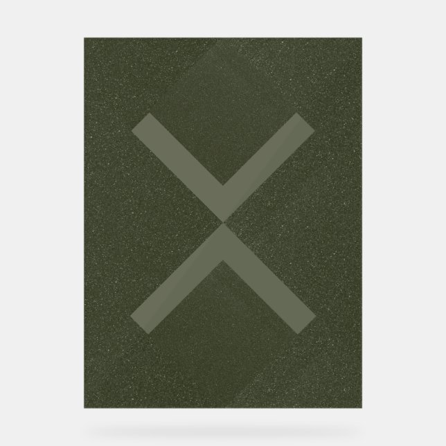 X Pattern Moss Acrylic Sign (Front)