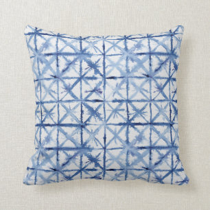 X Pattern Shibori Asian Japanese Watercolor Cushion