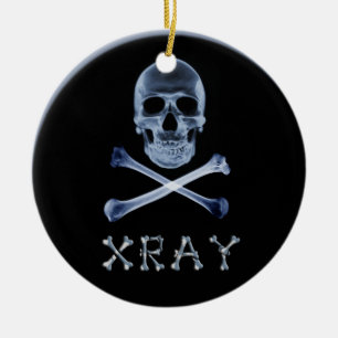 X-RAY CHRISTMAS ORNAMENT SKULL & CROSS BONES