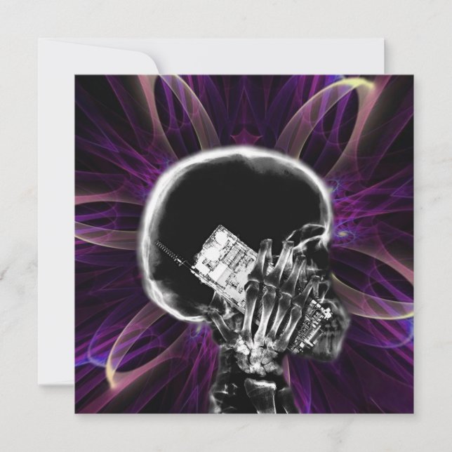 X-ray Fractal Flower Smartphone Skeleton - Fuchsia (Front)