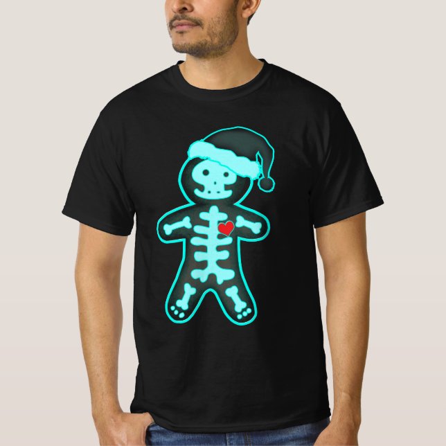 X-Ray Gingerbread Man Skeleton Christmas Nurse Xra T-Shirt (Front)