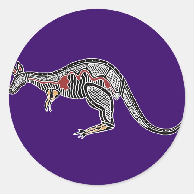X-Ray Kangaroo Classic Round Sticker (Front)