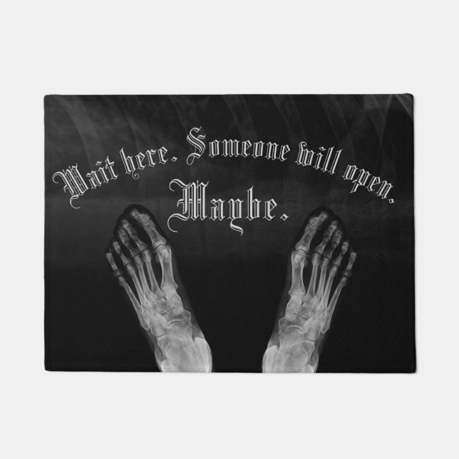 X ray radiology medical feet wait here doormat (Front)
