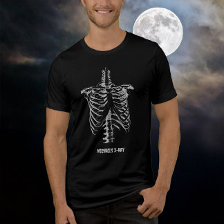X-ray Rib Cage Funny Halloween Customise Tri-Blend Shirt