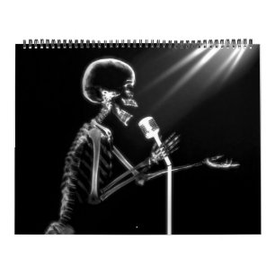 X-Ray Skeleton Black & White Calendar