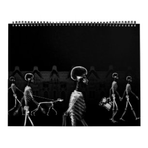 X-Ray Skeleton Black & White Calendar
