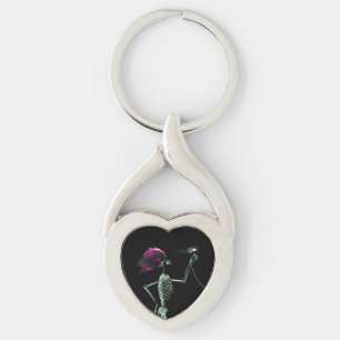X-Ray Skeleton Blow Drying Hair Key Ring