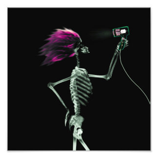 X-Ray Skeleton Hair Stylist - Pink Photo Print