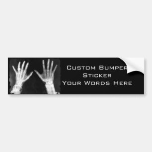 X-Ray Skeleton Hands & Jewellery - B&W Bumper Sticker