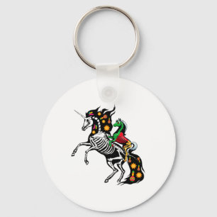 X-ray Skeleton Horse Riding Unicorn Cinco De Mayo  Key Ring
