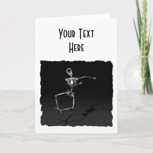 X-RAY SKELETON JOY LEAP B&W CARD