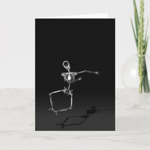 X-RAY SKELETON JOY LEAP B&W CARD