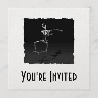 X-RAY SKELETON JOY LEAP B&W INVITATION