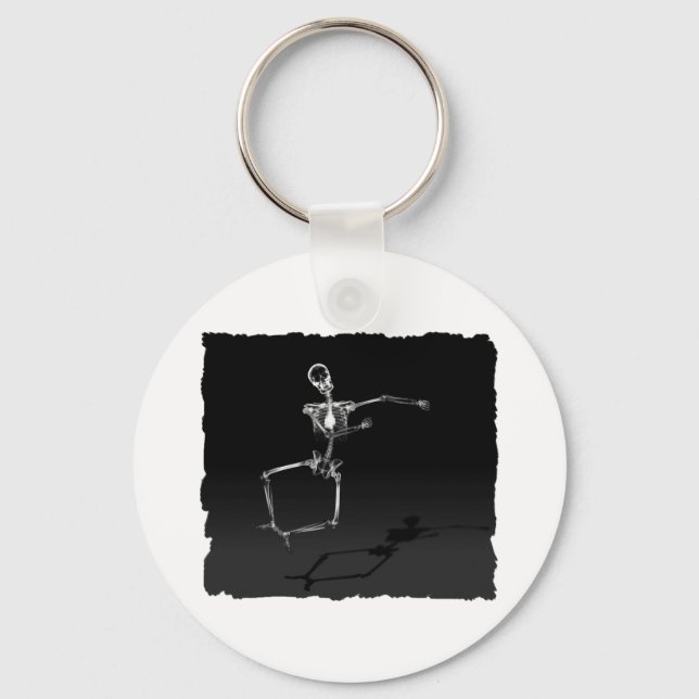 X-RAY SKELETON JOY LEAP B&W KEY RING (Front)
