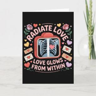 X-ray Skeleton Love Glow Valentine Illustration Card