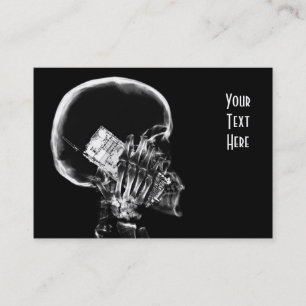X-RAY SKELETON ON CELL PHONE BLACK & WHITE BUSINESS CARD