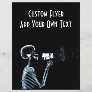 X-RAY SKELETON ON MEGAPHONE - BLUE FLYER