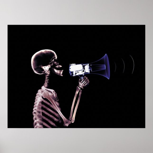 X-RAY SKELETON ON MEGAPHONE - ORIGINAL POSTER (Front)