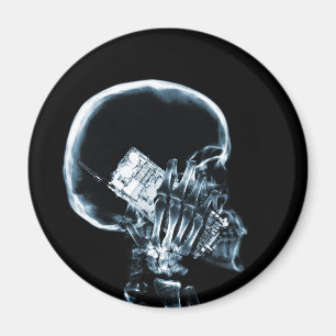 X-RAY SKELETON ON PHONE - BLUE MAGNET