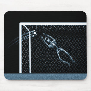 X-RAY SKELETON SOCCER GOALIE BLUE MOUSE PAD