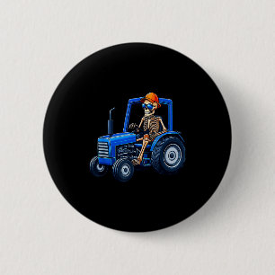 X-ray Skeleton Sungles Driving Tractor Valentine H 6 Cm Round Badge