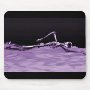 X-Ray Skeleton Swimming - Purple Mouse Pad