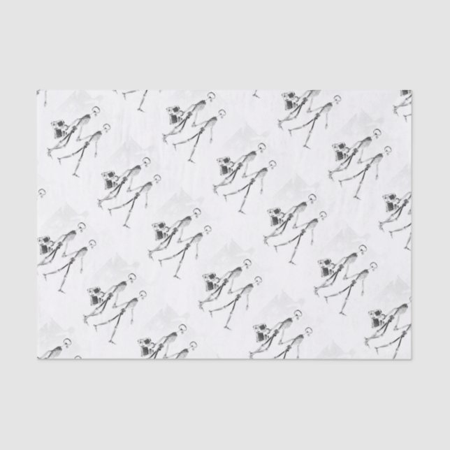 X-Ray Skeleton Tourist Couple Tissue Paper (Front)
