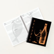 X-Ray Skeleton Wine Bottle Recipe Book - Orange