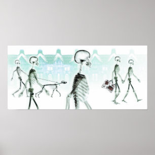 X-Ray Skeletons Afternoon Stroll Poster