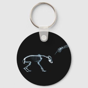 X-Ray Skeletons Blue Bad Dog Key Ring