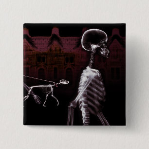 X-Ray Skeletons Midnight Stroll 15 Cm Square Badge