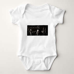 X-Ray Skeletons Midnight Stroll Black Sepia Baby Bodysuit